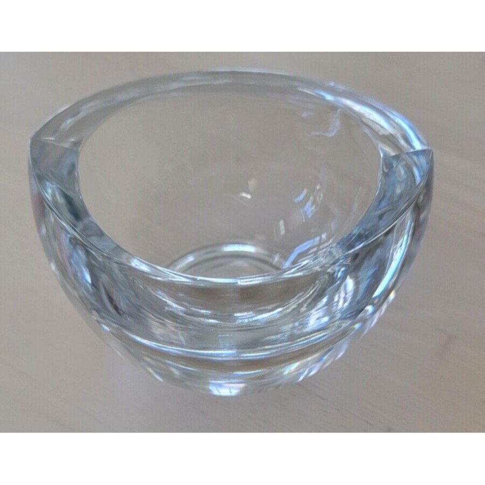 Krosno Hand Made Polish Heavy Crystal Oval Bowl with Peaked Ends  MCM